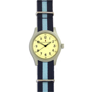 M120 Watch with Blue Striped Strap M120 Watch The Regimental Shop Silver/Yellow/Blue  