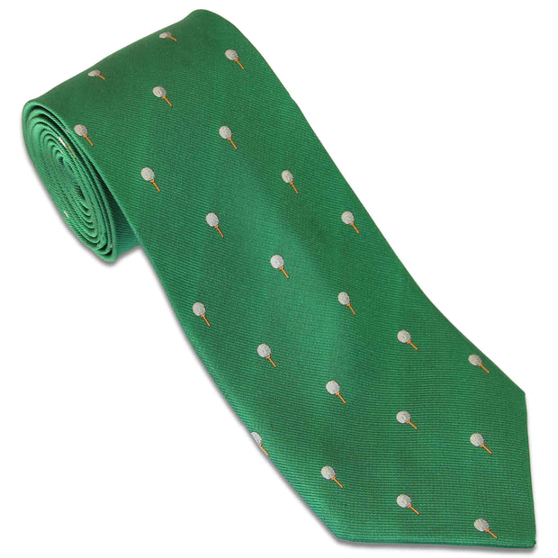 Golf Balls on Tee Tie (Silk) Tie, Silk, Woven The Regimental Shop Green/White/Gold one size fits all 