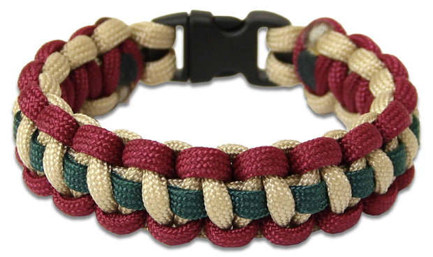 Mercian Regiment Paracord Bracelet Bracelet, paracord The Regimental Shop XS - 15cm for 13cm wrist Red/Green/Buff 