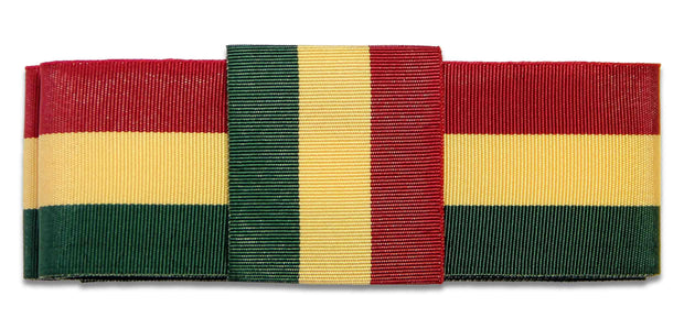 Mercian Regimental Ribbon for any brimmed hat Ribbon for hat The Regimental Shop 75cm (30") with Loop Red/Buff/Green 