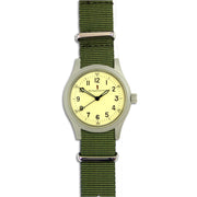 M120 Watch with Green Strap M120 Watch The Regimental Shop Silver/Yellow/Green  