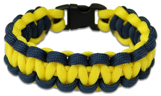 Princess of Wales's Royal Regiment Paracord Bracelet Bracelet, paracord The Regimental Shop XS - 15cm for 13cm wrist Blue/Yellow 