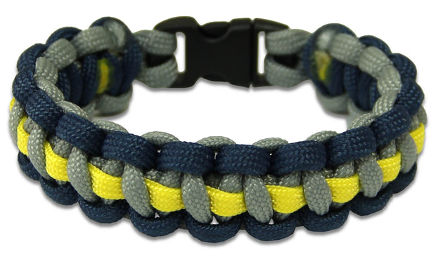Queen's Regiment  Paracord Bracelet Bracelet, paracord The Regimental Shop XS - 15cm for 13cm wrist Silver/Blue/Yellow 