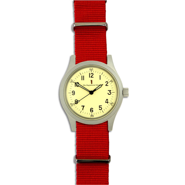 M120 Watch with Red Strap M120 Watch The Regimental Shop Silver/Yellow/Red  