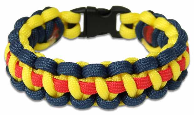 Royal Military Academy (Sandhurst) Paracord Bracelet Bracelet, paracord The Regimental Shop XS - 15cm for 13cm wrist Blue/Yellow/Red 