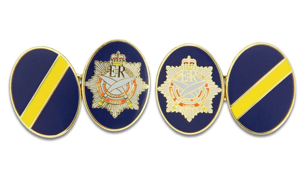 10 QOGLR (Queen's Own Gurkha Logistic Regiment) Cufflinks Cufflinks, Gilt Enamel The Regimental Shop Gold/Blue/Yellow one size fits all 