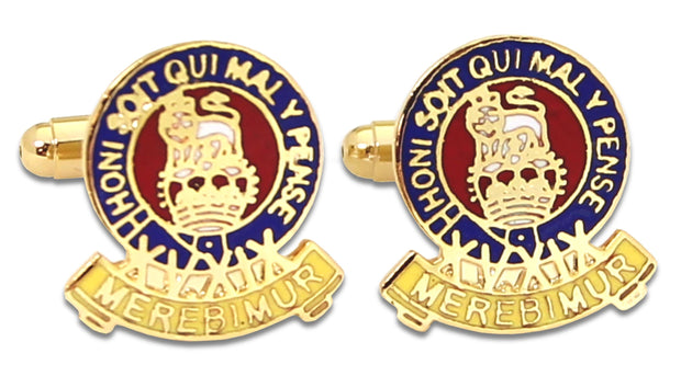 15th/19th The King's Royal Hussars T-Bar Cufflinks Cufflinks, T-bar The Regimental Shop Gold/Blue/Red One size fits all 
