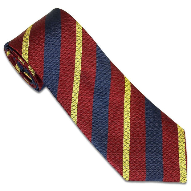 1st King's Dragoon Guards Tie (Silk Non Crease) Tie, Silk Non Crease The Regimental Shop Maroon/Blue/Yellow one size fits all 