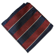 Queen's Dragoon Guards Silk Non Crease Pocket Square Pocket Square The Regimental Shop Maroon/White/Blue one size fits all 