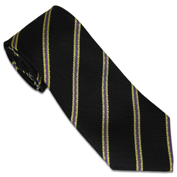 3rd Battalion Royal Anglian Regiment (Pompadours) Tie (Silk Non Crease) Tie, Silk Non Crease The Regimental Shop Black/Gold/Purple one size fits all 