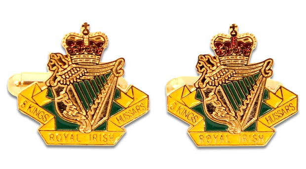 8th King's Royal Irish Hussars Cufflinks Cufflinks, T-bar The Regimental Shop Gold/Green/Yellow one size fits all 