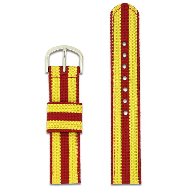 9th 12th Royal Lancers Two Piece Watch Strap Two Piece Watch Strap The Regimental Shop Yellow/Red one size fits all 