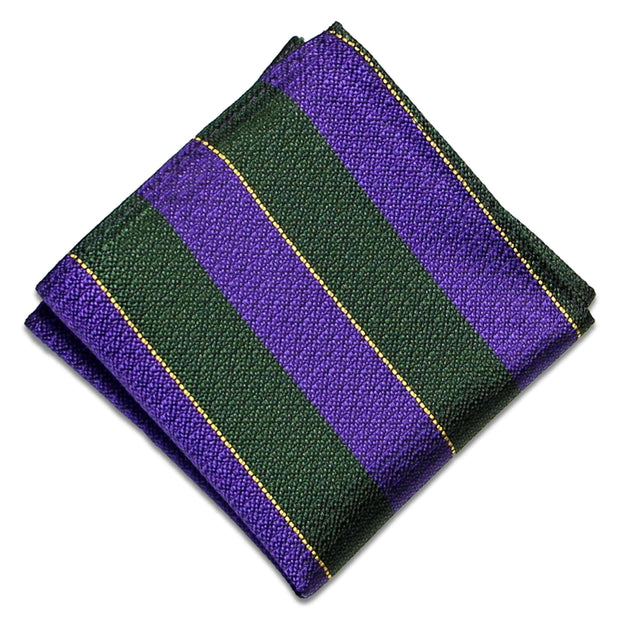 Argyll & Sutherland Highlanders Silk Non Crease Pocket Square Pocket Square The Regimental Shop Green/Purple/Yellow one size fits all 