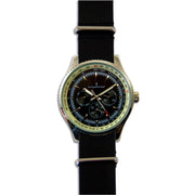 Military Multi Dial Watch with Black Leather Strap Multi Dial The Regimental Shop   