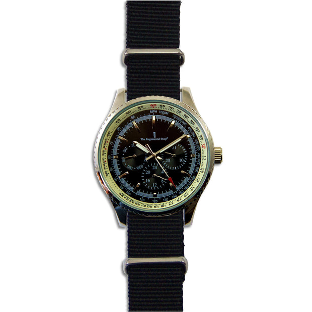 Military Multi Dial Watch with Black Strap Multi Dial The Regimental Shop   