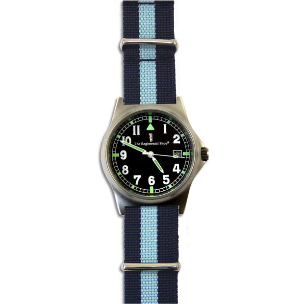 G10 Military Watch with Striped Blue Strap G10 Watch The Regimental Shop   