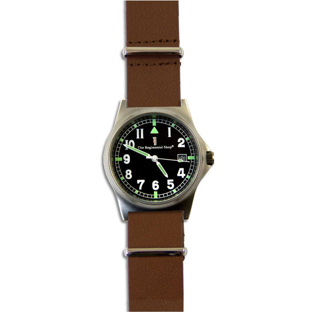G10 Military Watch with Brown Leather Watch Strap G10 Watch The Regimental Shop   