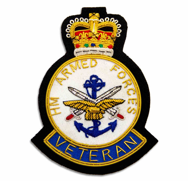 HM Armed Forces Veteran Blazer Badge Blazer badge The Regimental Shop Black/White/Blue/Gold One size fits all 