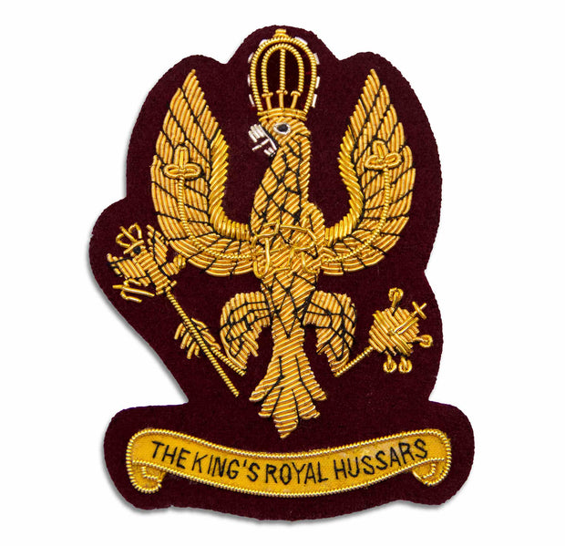 King's Royal Hussars Gold Blazer Badge Blazer badge The Regimental Shop   