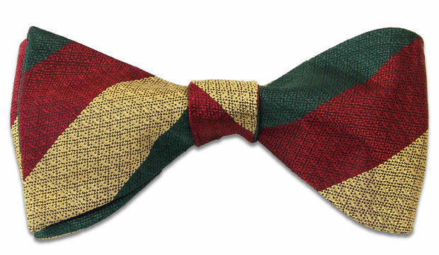 Mercian Regiment Silk Non Crease (Self Tie) Bow Tie Bowtie, Silk The Regimental Shop Red/Buff/Green one size fits all 