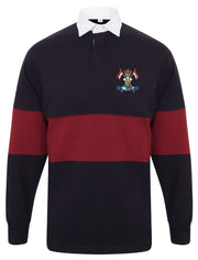 9/12 Royal Lancers Panelled Rugby Shirt Clothing - Rugby Shirt - Panelled The Regimental Shop 36/38" (S) Navy/Burgundy 