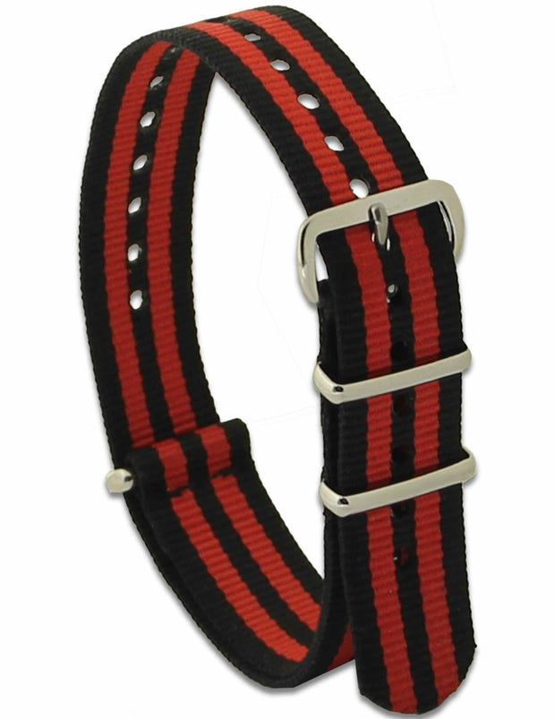 NATO (Red Stripe) G10 Watch Strap Watch Strap, G10 The Regimental Shop Black/Red one size fits all 