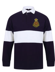 Queen's Lancashire Regiment Panelled Rugby Shirt Clothing - Rugby Shirt - Panelled The Regimental Shop 36/38" (S) Navy/White 
