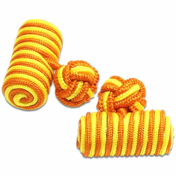 Orange & Yellow Barrel Cufflinks Cufflinks, Barrel The Regimental Shop Orange/Yellow one size fits all 