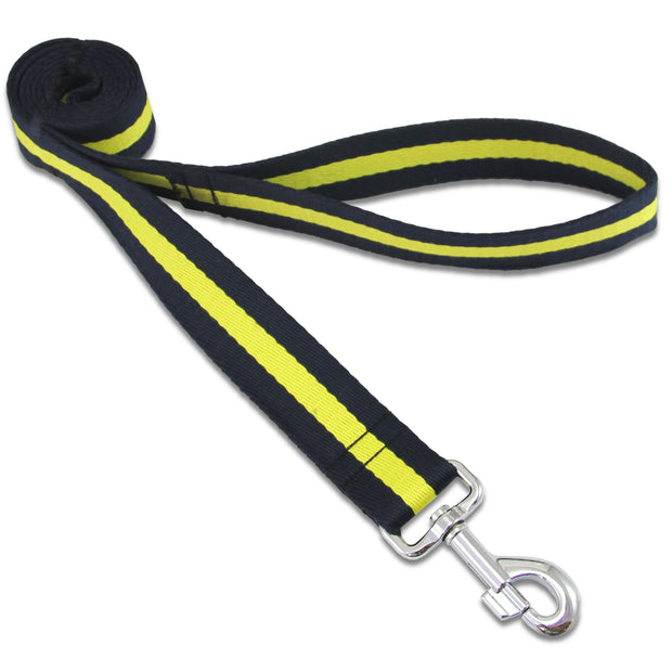 Princess of Wales's Royal Regiment (PWRR) Wide Dog Lead Webbing Dog Lead The Regimental Shop Navy Blue/Yellow One size - 150cm 