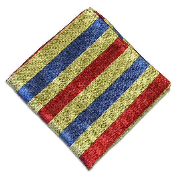 QDG Subalterns Action Group Silk Non Crease Pocket Square Pocket Square The Regimental Shop Blue/Red/Buff one size fits all 