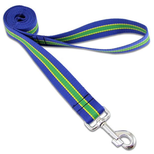 Queen's Royal Hussars (QRH) Wide Dog Lead Webbing Dog Lead The Regimental Shop Blue/Green/Yellow One size - 150cm 