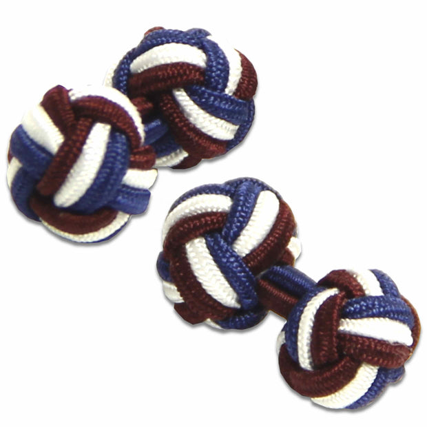 Queen's Dragoon Guards Knot Cufflinks Cufflinks, Knot The Regimental Shop Maroon/White/Blue one size fits all 