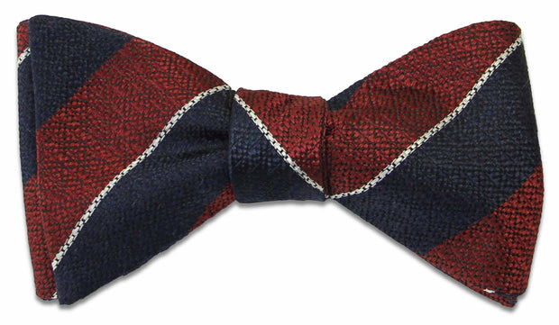 Queen's Dragoon Guards Silk Non Crease (Self Tie) Bow Tie Bowtie, Silk The Regimental Shop Maroon/Blue/White one size fits all 