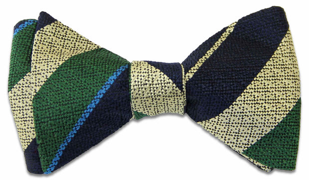Queen's Royal Hussars Silk Non Crease (Self Tie) Bow Tie Bowtie, Silk The Regimental Shop Blue/Green/Buff one size fits all 