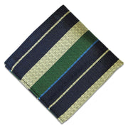 Queen's Royal Hussars Silk Non Crease Pocket Square Pocket Square The Regimental Shop Blue/Buff/green one size fits all 