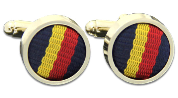 REME Striped Cufflinks Cufflinks, T-bar The Regimental Shop Blue/Yellow/Red/Silver one size fits all 