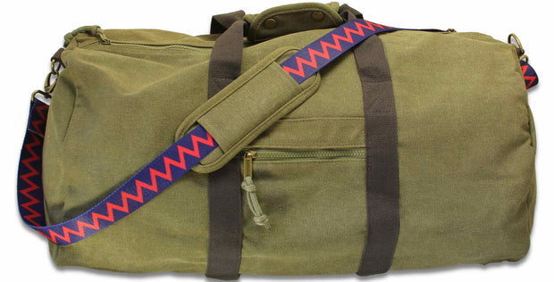 Royal Artillery (The Gunners) Canvas Holdall Bag Holdall Bag The Regimental Shop Vintage Military Green  