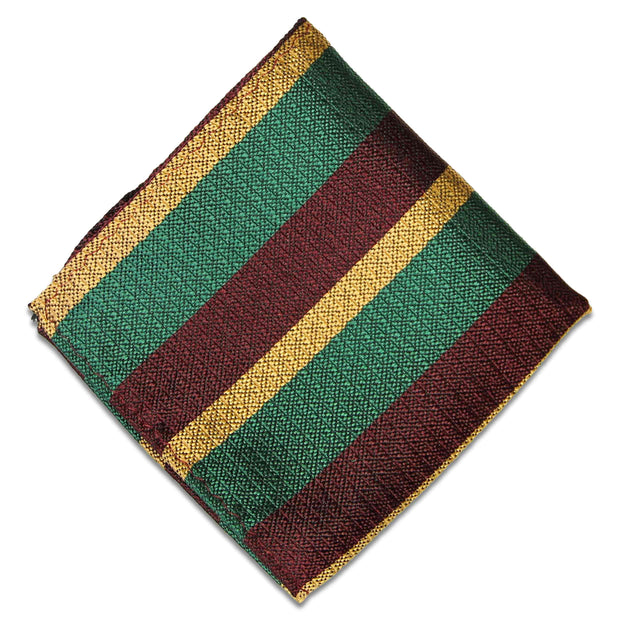 Royal Dragoon Guards Silk Non Crease Pocket Square Pocket Square The Regimental Shop Green/Gold/Maroon one size fits all 