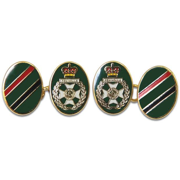 Royal Green Jackets Cufflinks Cufflinks, Gilt Enamel The Regimental Shop   