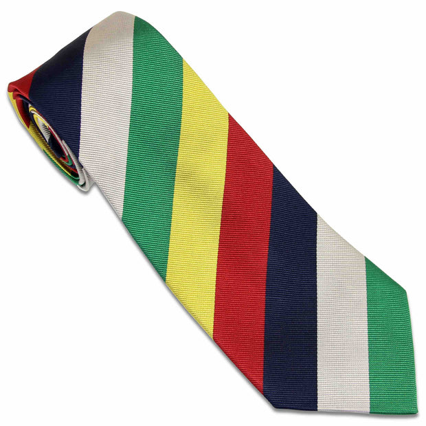 Royal Logistic Corps Officers Club Tie (Silk) Tie, Silk, Woven The Regimental Shop Red/Silver/Green/Yellow/Blue one size fits all 