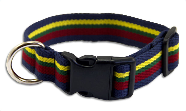 Royal Marines Wide Dog Collar Dog Collar - Wide The Regimental Shop Small: 30cm - 43cm Blue/Yellow/Green/Red 