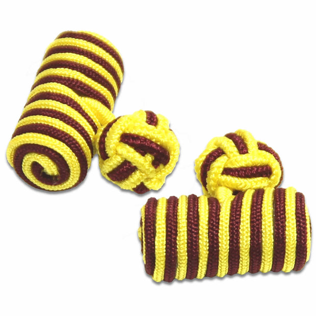 Royal Regiment of Fusiliers Barrel Cufflinks Cufflinks, Barrel The Regimental Shop Maroon/Yellow one size fits all 