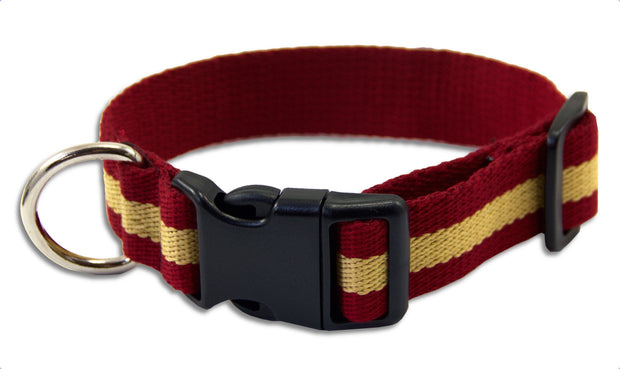 Royal Regiment of Fusiliers Wide Dog Collar Dog Collar - Wide The Regimental Shop Small: 30cm - 43cm Maroon/Yellow 