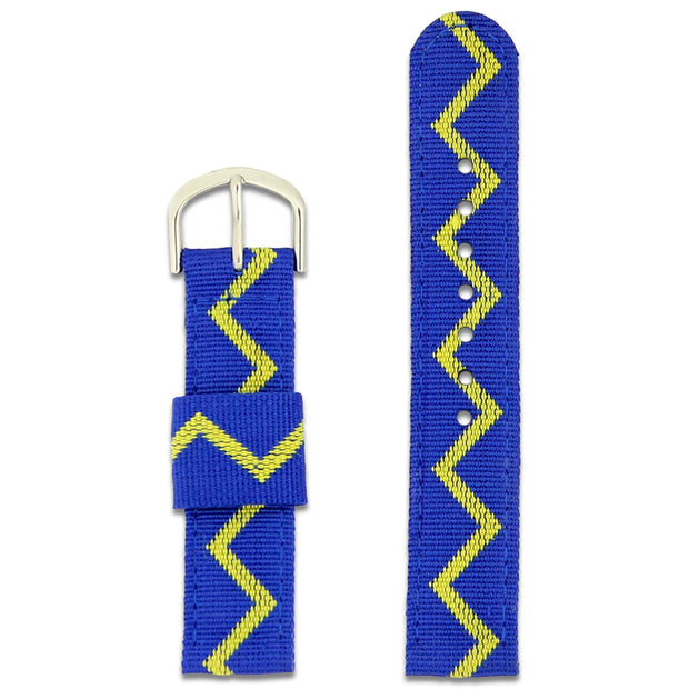 Royal Scots Dragoon Guards Vandyke Two Piece Watch Strap Two Piece Watch Strap The Regimental Shop Blue/Yellow one size fits all 