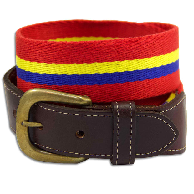 Sandhurst (Royal Military Academy) Webbing Belt - Stable Belt design Webbing Belt The Regimental Shop S (30-32") Red/Yellow/Blue 
