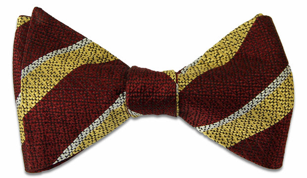 The Royal Lancers Silk Non Crease (Self Tie) Bow Tie Bowtie, Silk The Regimental Shop Maroon/Buff/White one size fits all 