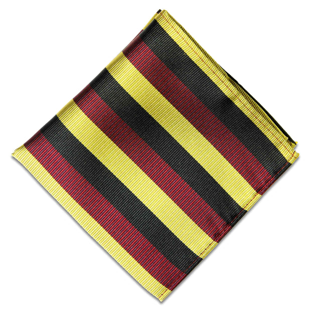 The Royal Hussars (PWO) Silk Pocket Square Pocket Square The Regimental Shop Black/Yellow/Maroon one size fits all 