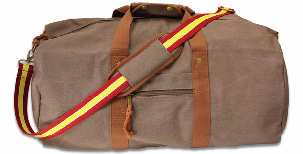 The Royal Lancers Canvas Holdall Bag Holdall Bag The Regimental Shop Vintage Brown  