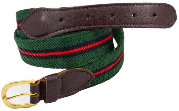 The Royal Yorkshire Regiment Lightweight Webbing Belt Webbing Belt The Regimental Shop S (27"-30") Green/Black/Red 