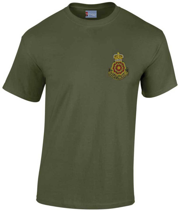 Queen's Lancashire Regiment Cotton T-shirt Clothing - T-shirt The Regimental Shop Small: 34/36" Army Green (Olive) 